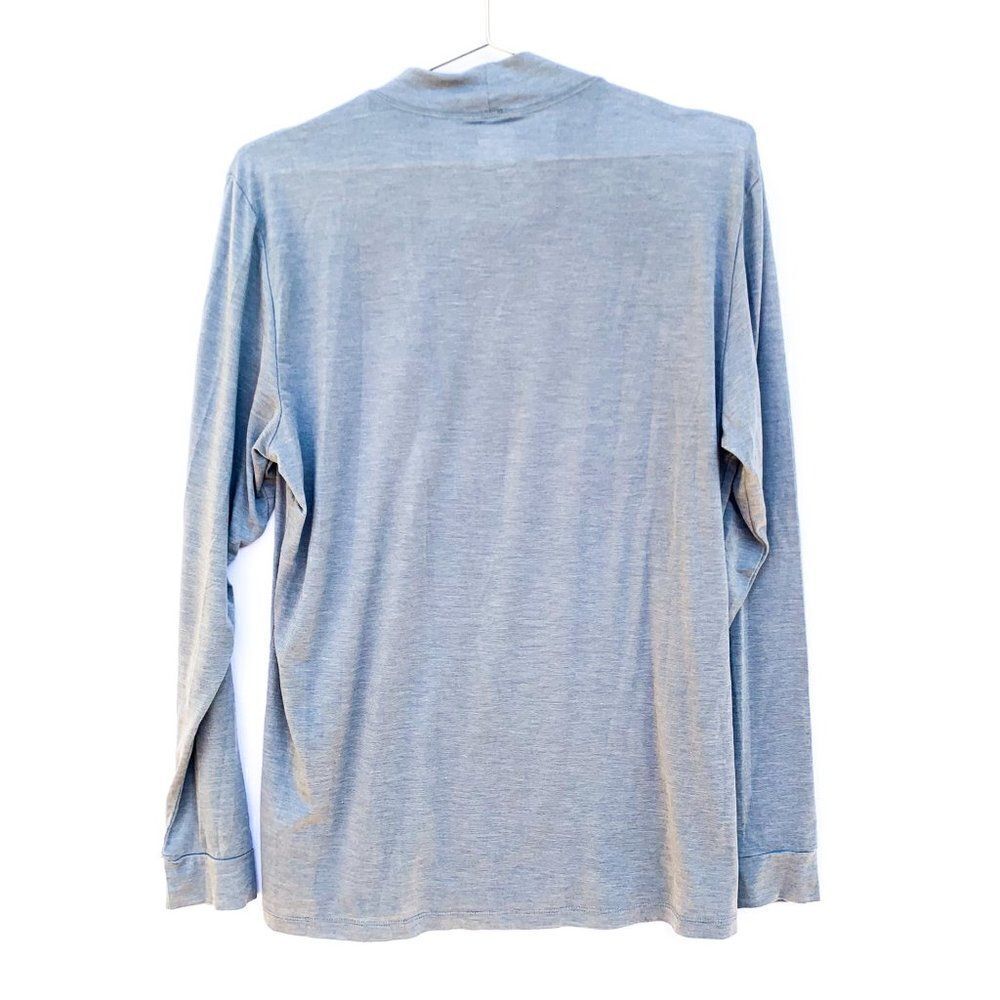 32 Degrees Heat Gray Striped Mock Neck Long Sleeve